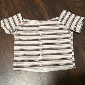 Striped Off the shoulder Tee